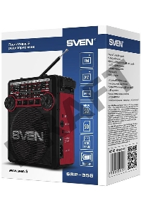 Радиоприемник АС SVEN SRP-355, красный (3 Вт, FM/AM/SW, USB, SD/microSD, фонарь, встроенный аккумулятор) АС SVEN SRP-355, красный (3 Вт, FM/AM/SW, USB, SD/microSD, фонарь, встроенный аккумулятор)