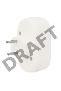 Двойник электрический 6А без заземления, белый REXANT