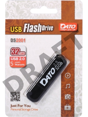 Флеш Диск Dato 32Gb DS2001 DS2001-32G USB2.0 черный