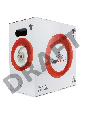 Кабель Cablexpert, UTP5e, 4 пары, 0.48 мм, медь, однож., 100 м, Fluke Test, серый