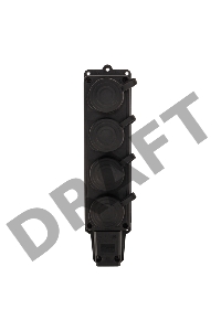 Розетка (колодка) штепсельная четырехместная влагозащищенная 2P+PE 230V, 16 А, IP44 каучук PROconnect