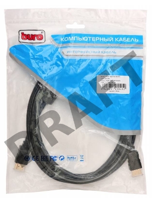 Кабель аудио-видео Buro HDMI (m)/HDMI (m) 3м. феррит.кольца черный (HDMI-19M/19M-3M-MG)