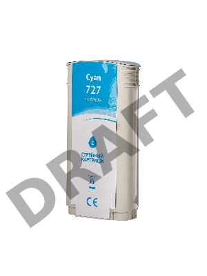 Струйный картридж Sakura B3P19A (№727 Cyan) для HP, голубой, 130 мл.