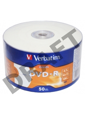 Диск DVD-R Verbatim 4,7 Gb 16x DataLife Inkjet Printable, Shrink, 50 шт (43793)