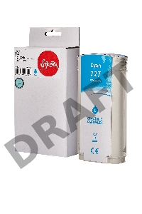 Струйный картридж Sakura B3P19A (№727 Cyan) для HP, голубой, 130 мл.