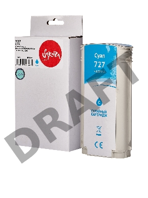 Струйный картридж Sakura B3P19A (№727 Cyan) для HP, голубой, 130 мл.