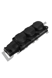 Розетка (колодка) штепсельная трехместная влагозащищенная 2P+PE 230V, 16 А, IP44 каучук PROconnect