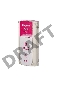 Струйный картридж Sakura B3P20A (№727 Magenta) для HP, пурпурный, 130 мл.