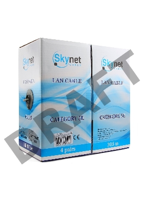 Кабель SkyNet Standart UTPнг-LSZH 4x2x0,48, низкое дымовыделение, нулевое содержание галогенов, медный, FLUKE TEST, кат.5e, однож., 305 м, box, оранжевый