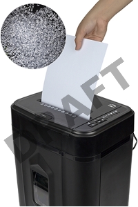 Шредер Heleos АП23-4 черный с автоподачей (секр.P-4) фрагменты 145лист. 23лтр. скрепки скобы пл.карты