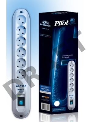 Сетевой фильтр Pilot GL 3м (6 розеток) белый (коробка)