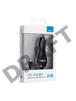 Автомобильное зарядное устройство DEPPA 22124,  microUSB,  2.1A,  черный