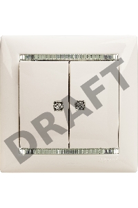 Электроустановочные изделия Legrand Legrand 774428 Выключатель  Valena 10А двухклавишный с подсветкой (белый)