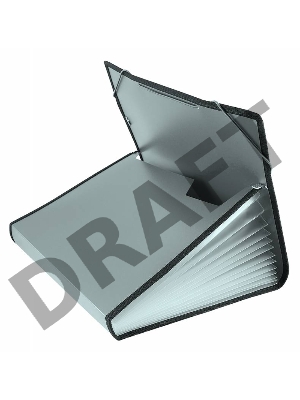 Папка на резинке Бюрократ -BPR13LGREY 13 отдел. A4 с окантовкой пластик 0.7мм серый