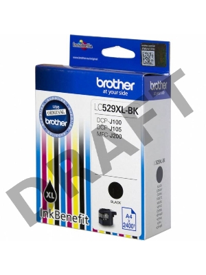 Картридж струйный Brother LC529XLBK черный для Brother DCP-J100/J105/J200 (2400стр.)