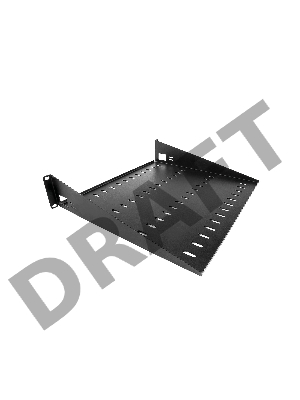 Полка перфорированная консольная 2U, глубина 400 мм, цвет черный (МС-40-9005)