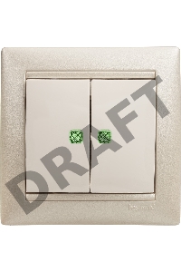 Электроустановочные изделия Legrand Legrand 774428 Выключатель  Valena 10А двухклавишный с подсветкой (белый)