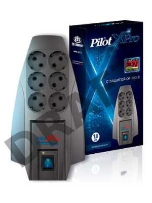Сетевой фильтр Pilot X-Pro 3м (6 розеток) серый (коробка)