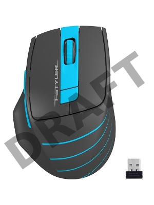 Мышь A4 Fstyler FG30 серый/синий оптическая (2000dpi) беспроводная USB (5but)