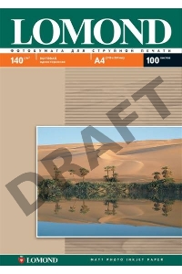 Фотобумага LOMOND Одностороняя Матовая, 140г/м2 , A4(21x29)/100л.