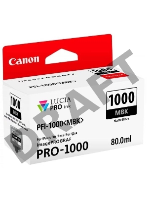 Картридж Canon PFI-1000 MBK для IJ SFP PRO-1000 WFG. Матовый чёрный. 80 мл.