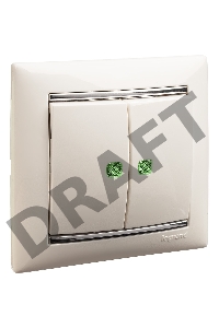 Электроустановочные изделия Legrand Legrand 774428 Выключатель  Valena 10А двухклавишный с подсветкой (белый)