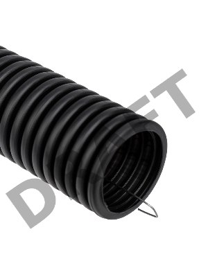 Труба гофрированная ПНД d40мм с протяжкой черн. (уп.15м) Rexant 28-0040-3