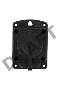 Розетка штепсельная влагозащищенная стационарная ОУ, 2P+PE 230V,16 А, IP44 каучук PROconnect