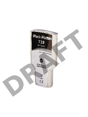 Струйный картридж Sakura F9J68A (№728 Matte Black) для HP, черный матовый, 300 мл.