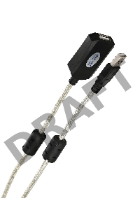 Кабель VCOM VUS7049-20M Кабель-адаптер USB2.0-repeater, удлинительный активный <Am-->Af> 20м