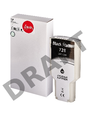 Струйный картридж Sakura F9J68A (№728 Matte Black) для HP, черный матовый, 300 мл.