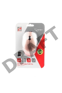 Мышь беспроводная,Gembird MUSW-111-CRL { коралловый, 2кн.+колесо-кнопка, 1200DPI, 2.4ГГц}