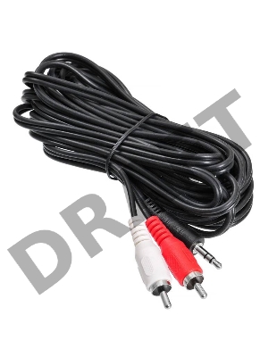Кабель соединительный аудио Buro Jack 3.5 (m)/2хRCA (m) 5м. черный (BAAC010-5)