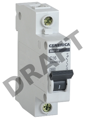 Авт. выкл. Iek MVA25-1-016-C   ВА47-29 1Р 16А 4,5кА х-ка С GENERICA