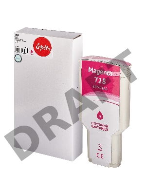 Струйный картридж Sakura F9K16A (№728 Magenta) для HP, пурпурный, 300 мл.