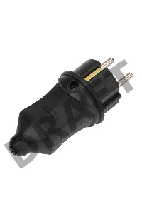 Вилка прямая влагозащищенная 2P+PE 230V, 16 А, IP44 каучук PROconnect