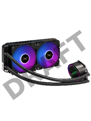 Комплект водяного охлаждения ExeGate EX293458RUS BlackWater-240.PWM.ARGB (3 PIN 5V ADDRESSABLE RGB подсветка, LGA2066/2011/1366/1150/1151/1155/1156/1200/1700/AM4/FM1/FM2/FM2+/AM2/AM2+/AM3/AM3+, TDP 220W, Fan 120mm, PWM, 800-2000RPM, Hydro bearing, 4pin, 1