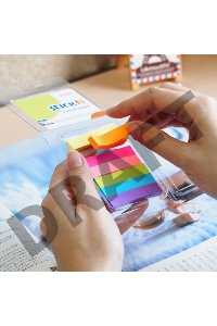 Закладки самокл. индексы бумажные Hopax 21618 10x50мм 7цв.в упак. 40лист блистер