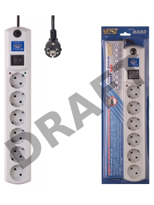 Сетевой фильтр Most HV6 2м (6 розеток) белый (коробка)