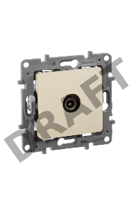 Розетка TV проходная, 15дБ, сл. кость ETIKA Розетка TV проходная, 15дБ, сл. кость