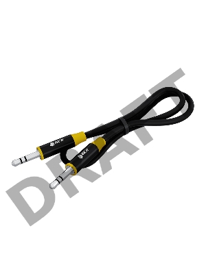 Кабель GCR 1.5m аудио jack 3.5mm/jack 3.5mm черный, AL case черный, желтая окантовка, M/M, GCR-54755