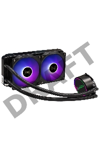 Комплект водяного охлаждения ExeGate EX293457RUS BlackWater-240V2.PWM.RGB (RGB подсветка, LGA2066/2011/1366/1150/1151/1155/1156/1200/1700/AM4/FM1/FM2/FM2+/AM2/AM2+/AM3/AM3+, TDP 220W, Fan 120mm, PWM, 800-2000RPM, Hydro bearing, 4pin, 11-22db, с термопасто