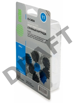 Картридж струйный Cactus CS-C4836 голубой для №11 HP 2000/2500/1000/1100/1200 (29ml)