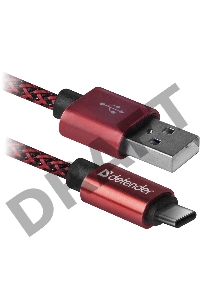 Кабель USB2.0 TO TYPE-C DEFENDER 1M RED USB09-03T 87813