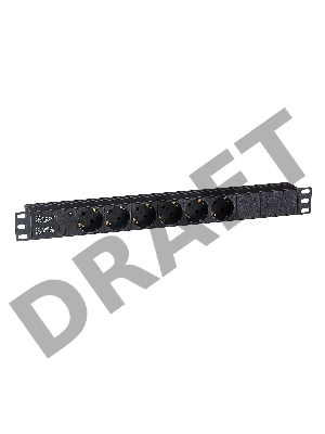 Блок розеток горизонтальный ExeGate ServerPro PDU-19H601 Al-6S-C14, 19