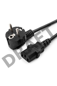 Кабель Кабель питания Gembird 10.0м, VDE(0.75мм), черный, с зазем., пакет PC-186-VDE-10M