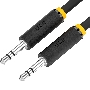 Кабель GCR 20.0m аудио jack 3,5mm/jack 3,5mm черный, желтая окантовка, ультрагибкий, M/M, Premium, экран, стерео, GCR-53820
