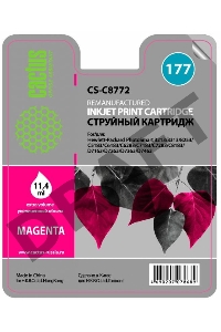 Картридж струйный Cactus CS-C8772 пурпурный для №177 HP PhotoSmart 3213/3313/8253/C5183 (11,4ml)