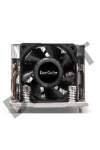 Кулер ExeGate EX293436RUS ESNK-P0063AP4.PWM.2U.SP3.Cu (Al+Cu, 2U, 4 тепл. трубки, LGA SP3, TDP 240W, PWM, 1600-6800RPM, 2 ball bearing, 4pin, 54,3db, 440г, на винтах, с термопастой, Retail box)