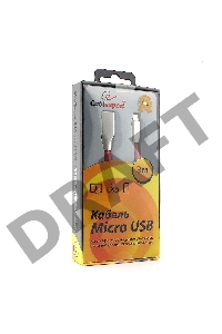Кабель USB 2.0 Cablexpert CC-G-mUSB01R-3M, AM/microB, серия Gold, длина 3м, красный, блистер